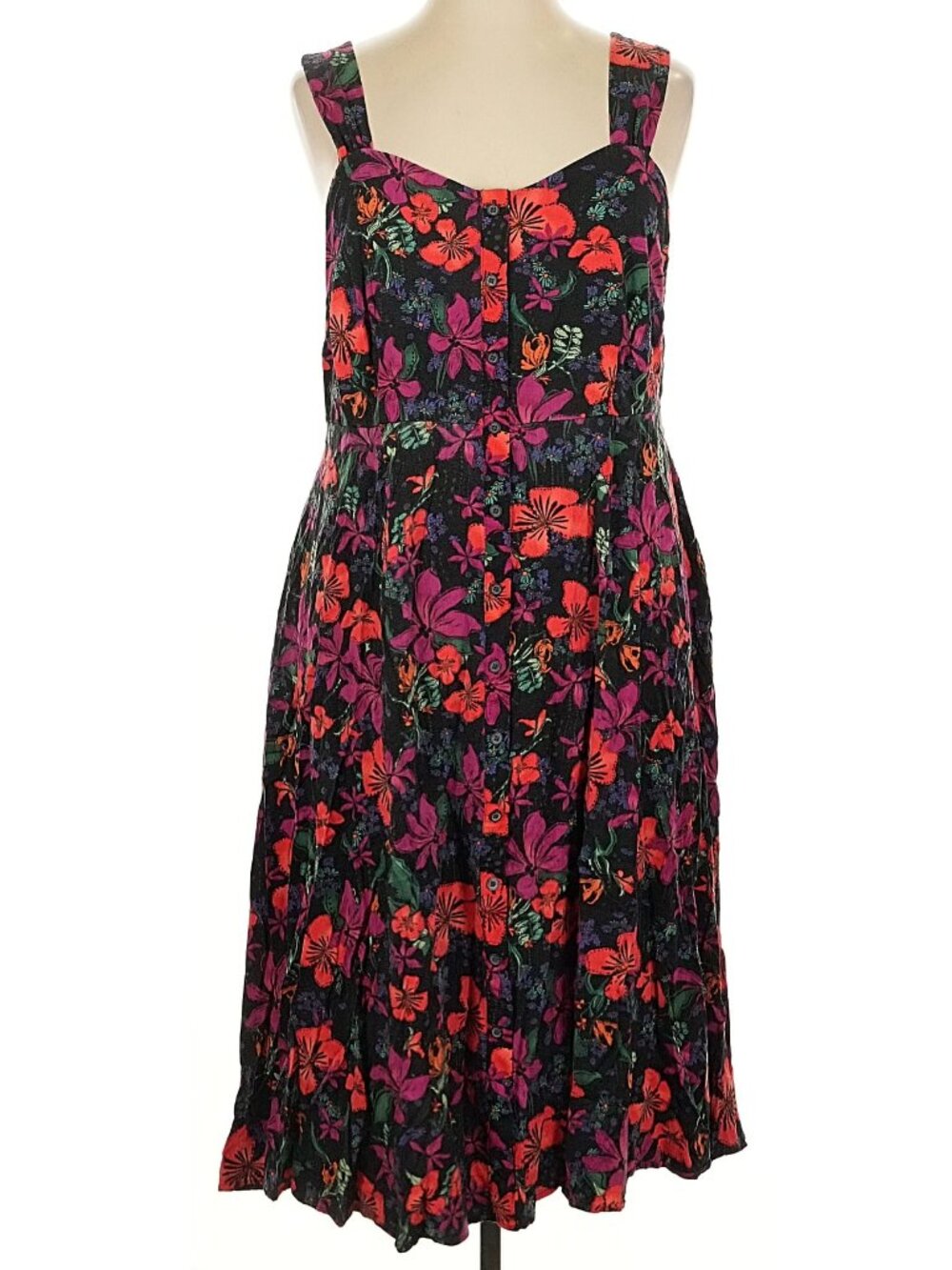 Ava & Viv Black Bright Summer Floral Dress